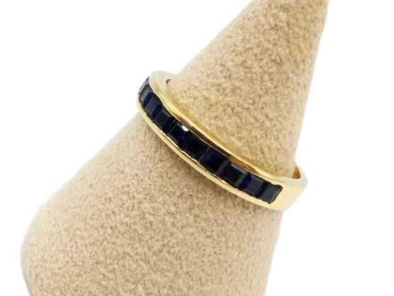 宝石買取 K18 サファイア一文字リング